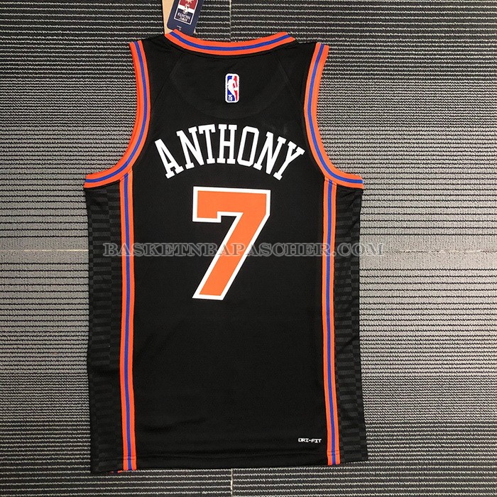 Maillot New York Knicks Carmelo Anthony NO 7 Ville 2021-22 Noir